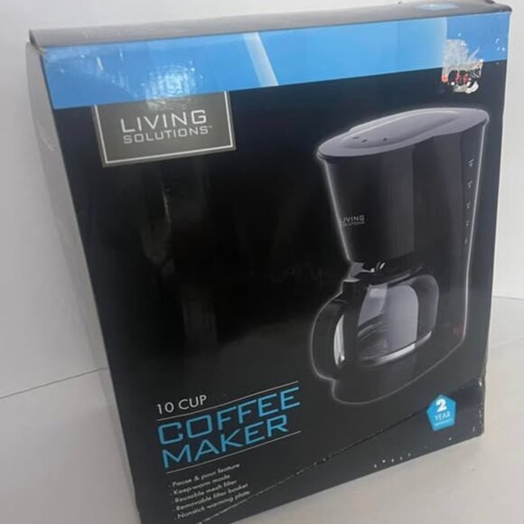 Living Solutions 10 Cup Coffee Maker, - Picture 1 of 4
